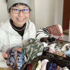 子ども用の”ヘッドスカーフ”作成中です