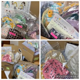 お子様用のケア帽子贈りました