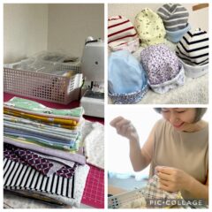 赤ちゃん用のケア帽子を作成しました
