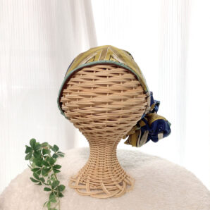 【シルク】SDGｓなヘッドスカーフ　”ブルー系”