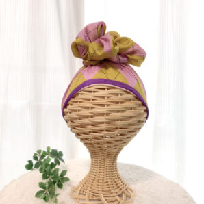 【シルク】SDGｓなヘッドスカーフ　”アーガイル柄”